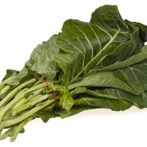 A bunch of fresh, crisp collard greens